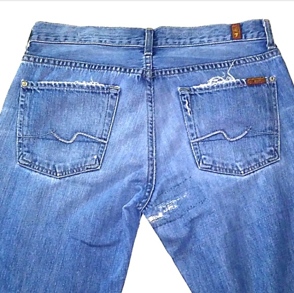 7FAM Organic Cotton Patchwork Distressed Denim - Picture 7 of 8